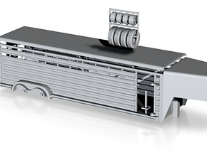 1/64 26' Cattle Trailer Round Nose  in Tan Fine Detail Plastic