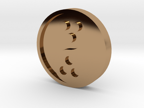 Ying Yang Coin in Polished Brass