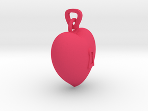 Heart Necklace Key Model F in Pink Processed Versatile Plastic