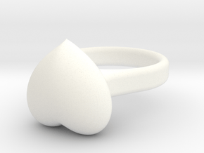Ø15.41 mm - Ø0.606inch  Heart Ring in White Processed Versatile Plastic