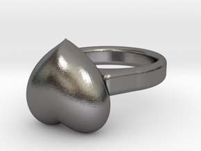 Ø15.41 mm - Ø0.606inch  Heart Ring in Polished Nickel Steel