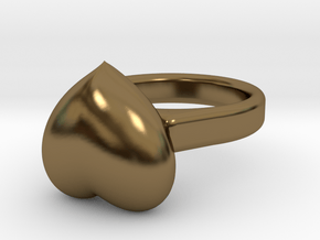 Ø15.41 mm - Ø0.606inch  Heart Ring in Polished Bronze