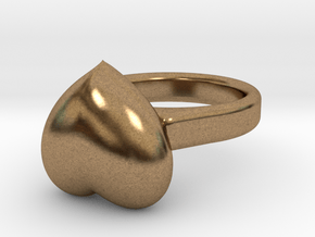 Ø15.41 mm - Ø0.606inch  Heart Ring in Natural Brass