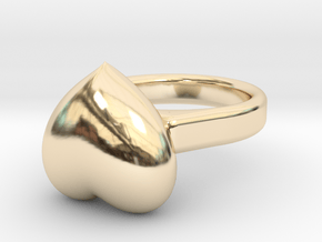 Ø15.41 mm - Ø0.606inch  Heart Ring in 14K Yellow Gold