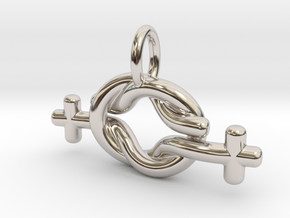 Lesbian Love Small in Rhodium Plated Brass