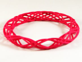 Twist Bangle  C04L in Pink Processed Versatile Plastic