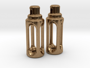 Tritium Earrings 4 (3x15mm Vials) in Natural Brass