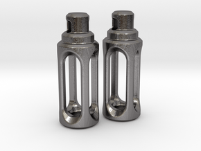 Tritium Earrings 4 (3x15mm Vials) in Polished Nickel Steel