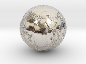 Earth Seabed in Rhodium Plated Brass