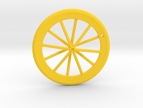 Wheel Pendant in Yellow Processed Versatile Plastic