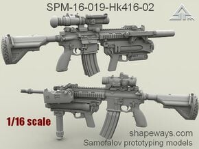1/16 SPM-16-019-Hk416-02 HK416 HK m320 in Clear Ultra Fine Detail Plastic