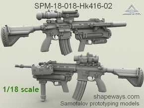 1/18 SPM-18-018-Hk416-02 HK416 HK m320 in Clear Ultra Fine Detail Plastic