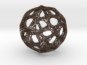 Voronoi Sphere 200mm in Polished Bronze Steel
