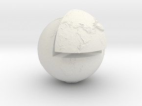 Planet earth sectioned quarter in White Natural Versatile Plastic