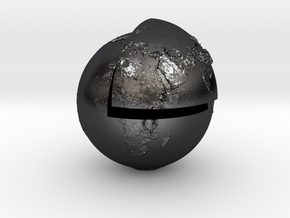 Planet earth sectioned quarter in Polished and Bronzed Black Steel