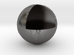 First part of planet earth sectioned quarter in Polished Nickel Steel