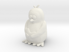 Penguin with Heart in White Natural Versatile Plastic