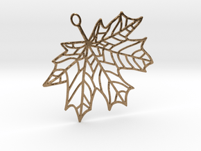 Maple Leaf Pendant in Natural Brass