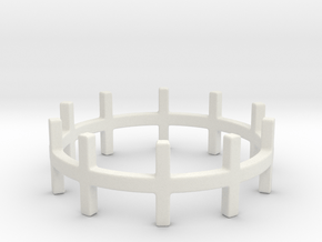Crossed Ring Ring Size 7 in White Natural Versatile Plastic