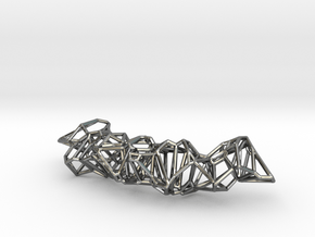 Voronoi Construction Framework Pendent in Fine Detail Polished Silver