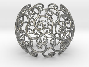 Triskel celtic sphere 1 (2,8) in Natural Silver