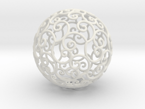 Triskel celtic sphere 3 (2,8+4) in White Natural Versatile Plastic