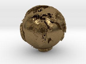 Planet Earth with relief continents highlighting in Natural Bronze