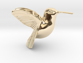 Hummingbird Pendant in 14k Gold Plated Brass