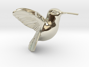 Hummingbird Pendant in 14k White Gold