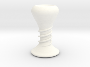 Coiled Candle Stick in White Processed Versatile Plastic