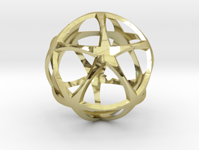 0302 Star Ball (Icosohedron with Stars) 3.0cm #001 in 18k Gold