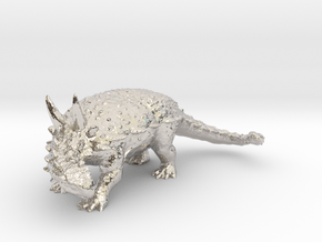 Ankylosaurus museum 3D scan data collectable in Rhodium Plated Brass