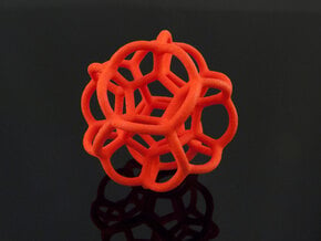 Soap Bubble Dodecahedron in Red Processed Versatile Plastic: Medium