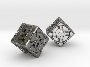 DICE 2 pack in Fine Detail Polished Silver