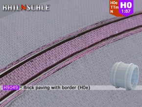 Brick paving with border (H0e) in Smooth Fine Detail Plastic