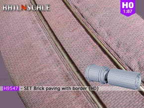 SET Brick paving with border (H0) in Smooth Fine Detail Plastic
