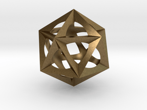 0300 Icosohedron (E&full color, 5 cm)  in Natural Bronze