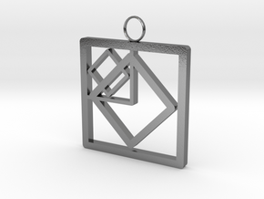 Squares in Square in Polished Silver