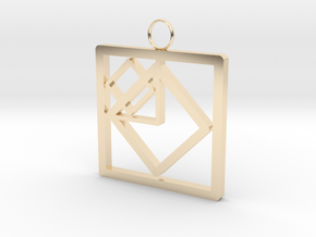 Squares in Square in 14k Gold Plated Brass