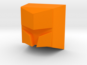 Knight helmet (Flat) in Orange Processed Versatile Plastic