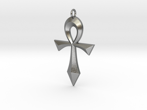 Swept Ankh (Hollow) in Natural Silver