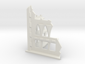6mm Scale Gothic Corner Ruin in White Natural Versatile Plastic