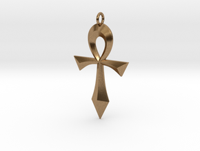 Swept Ankh in Natural Brass