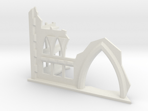 6mm Scale Gothic Ruin With Door Opening in White Natural Versatile Plastic
