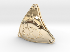 Bikini Plate Pair (Circle Triquetra Pattern) in 14k Gold Plated Brass