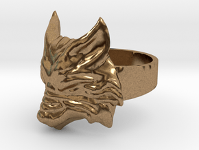 Fenrir - Norse Wolf Ring - Size 8 in Natural Brass