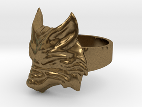 Fenrir - Norse Wolf Ring - Size 8 in Natural Bronze
