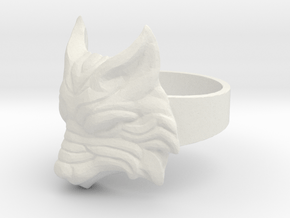 Fenrir - Norse Wolf Ring - Size 8 in White Natural Versatile Plastic
