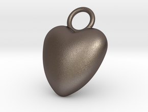 Heart Bottle Opener in Polished Bronzed Silver Steel