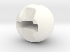 Zipper Ball in White Processed Versatile Plastic